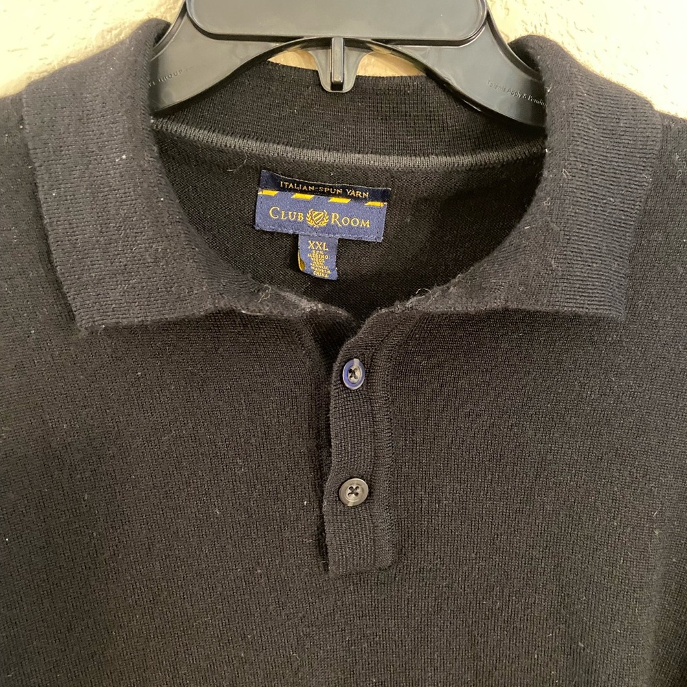 Club Room Black 3 Button Sweater Mens Size XXL - Picture 3 of 10